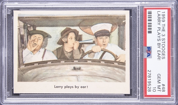 1959 Fleer "Three Stooges" #48 "Larry Plays By Ear!" – PSA GEM MT 10
